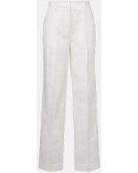 TOTEME - High-Rise Cotton Straight Pants - Lyst