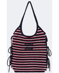 Miu Miu - Ivy Crochet Striped Shopper - Lyst