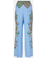 Etro - Silk Trousers - Lyst