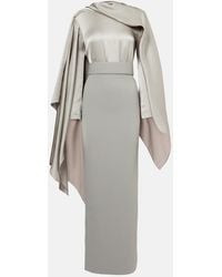 Solace London - Rosalia Draped Satin-Trimmed Gown - Lyst