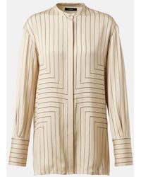 JOSEPH - Athena Striped Silk-Blend Shirt - Lyst