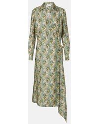 Tory Burch - Paisley Silk Satin Wrap Dress - Lyst