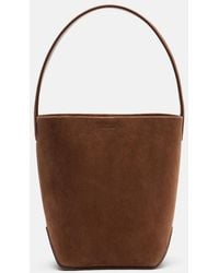 The Row - Tote Bag Park Edge N/S Small Aus Veloursleder - Lyst