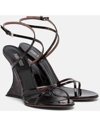Paris Texas - Nina Printed Patent Leather Wedge Sandals - Lyst