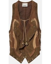Isabel Marant - Kelby Studded Patchwork Suede Vest - Lyst