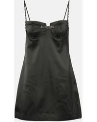 Self-Portrait - Crystal-Embellished Satin Minidress - Lyst