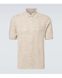 Brunello Cucinelli - Linen And Cotton Polo Sweater - Lyst