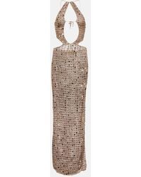 AYA MUSE - Robe Longue Morel A Sequins - Lyst