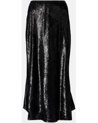 Polo Ralph Lauren - Lame Satin Midi Skirt - Lyst