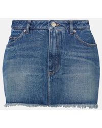 Dolce & Gabbana - Frayed Hem Denim Mini Skirt For - Lyst