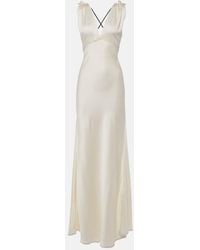 Victoria Beckham - Robe Longue En Crepe De Satin - Lyst