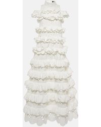 SUSAN FANG - Abito Lungo Con Ruches - Lyst