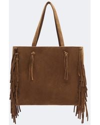 Nili Lotan - Joni Fringed Suede Tote Bag - Lyst