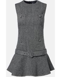 Self-Portrait - Herringbone Wool-Blend Minidress - Lyst