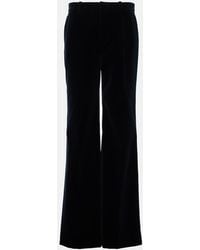 Chloé - Cotton Velvet Flared Pants - Lyst