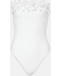 Karla Colletto - Hana Embroidered Bandeau Swimsuit - Lyst