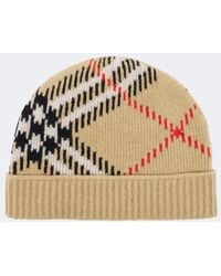 Burberry - Check Cashmere-Blend Beanie - Lyst