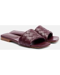 Bottega Veneta - Parco Intrecciato Leather Slides - Lyst