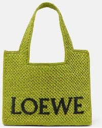Loewe - Paula's Ibiza Font Small Raffia Tote Bag - Lyst
