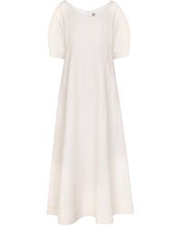 Totême - Linen And Cotton-blend Midi Dress - Lyst