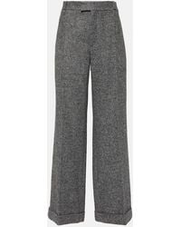 Brunello Cucinelli - Herringbone Wool-Blend Flared Pants - Lyst