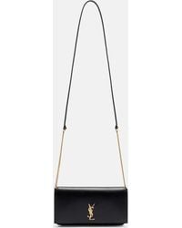 Saint Laurent - Cassandre Leather Phone Pouch - Lyst