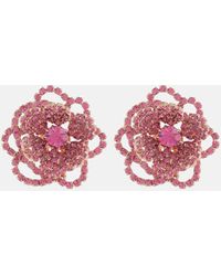 Magda Butrym - Floral Crystal-embellished Clip-on Earrings - Lyst