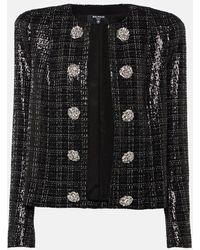 Balmain - Jacke aus Tweed mit Pailletten - Lyst