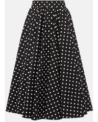 Dolce & Gabbana - Polka-dot High-rise Cotton Poplin Midi Skirt - Lyst