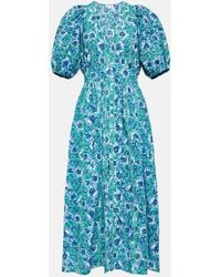 Poupette - Reine Floral Cotton Midi Dress - Lyst