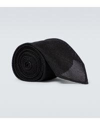 Lardini Mesh Silk Tie - Black