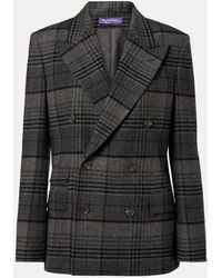 Ralph Lauren - Kent Checked Double-Breasted Wool Jacket - Lyst