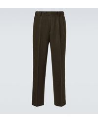AURALEE - Camel Hair Flannel Straight Pants - Lyst
