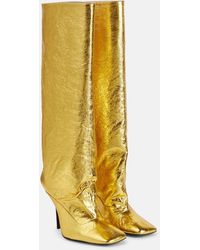 The Attico - Sienna Crinkled Laminated Leather Knee-high Boots 105mm - Lyst