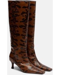 Proenza Schouler - Snake-Effect Leather Knee-High Boots - Lyst