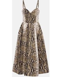 Oscar de la Renta - Snake-Effect Cotton-Blend Poplin Gown - Lyst