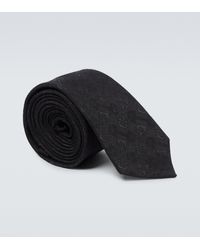 Gucci Silk Tie With Bee Web in Midnight bl/d.Green (Blue) for Men ...