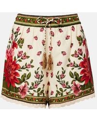 FARM Rio - Wonder Rio Crochet-Trimmed Linen-Blend Shorts - Lyst