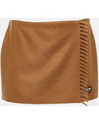 Prada - Fringed Cashmere Miniskirt - Lyst