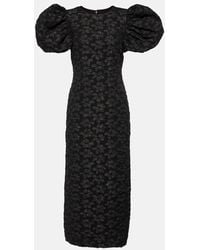 ROTATE BIRGER CHRISTENSEN - Jacquard-Midikleid mit 3D Blumenmuster - Lyst