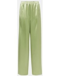 Valentino - Pantalones Anchos En Seda Duquesa De Tiro Alto - Lyst
