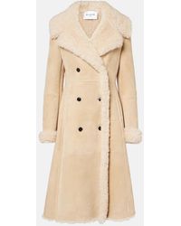Alaïa - Shearling-Trimmed Suede Coat - Lyst