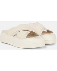 Hogan - Skyscraper Leather-Trimmed Platform Sandals - Lyst