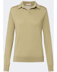The Row - Pauli Wool And Silk Polo Sweater - Lyst