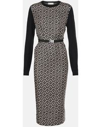 Tory Burch - Midikleid Aus Wolle Mit Seide - Lyst