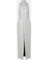 Alessandra Rich - Front-slit Lurex® Tweed Midi Dress - Lyst