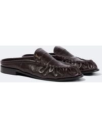 Saint Laurent - Le Loafer Eel Leather Mules - Lyst