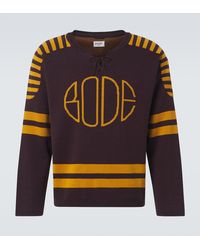 Bode - Pull Rink En Jacquard De Coton A Logo - Lyst