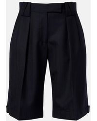 Versace - Pinstriped Virgin Wool Bermuda Shorts - Lyst