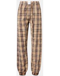 The Attico - Checked Cotton Flannel Cargo Pants - Lyst